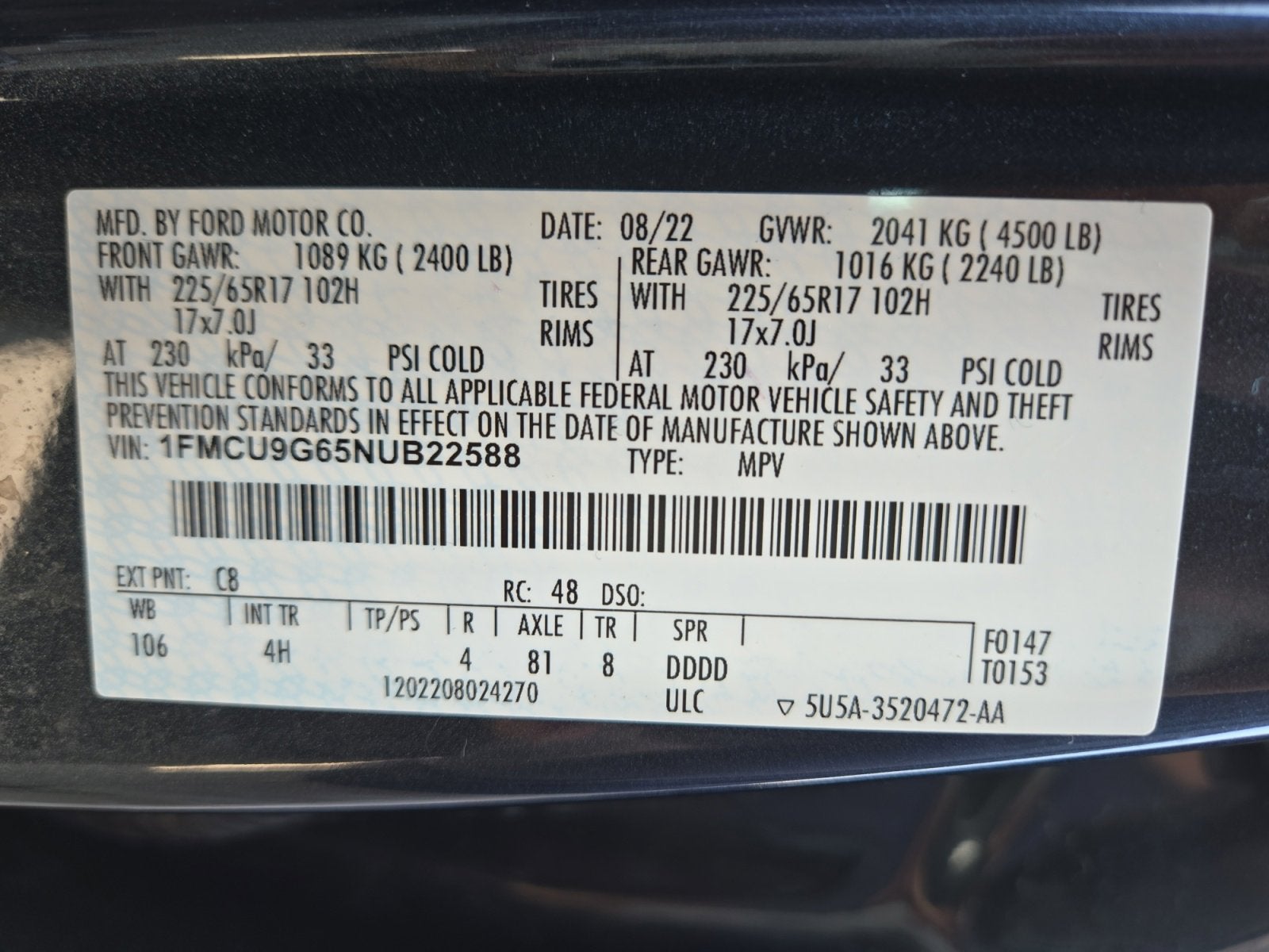 2022 Ford Escape SE