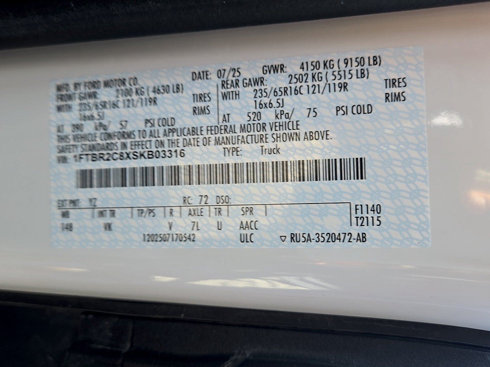 2025 Ford Transit-250 Cargo Van 148 WB Medium Roof Cargo