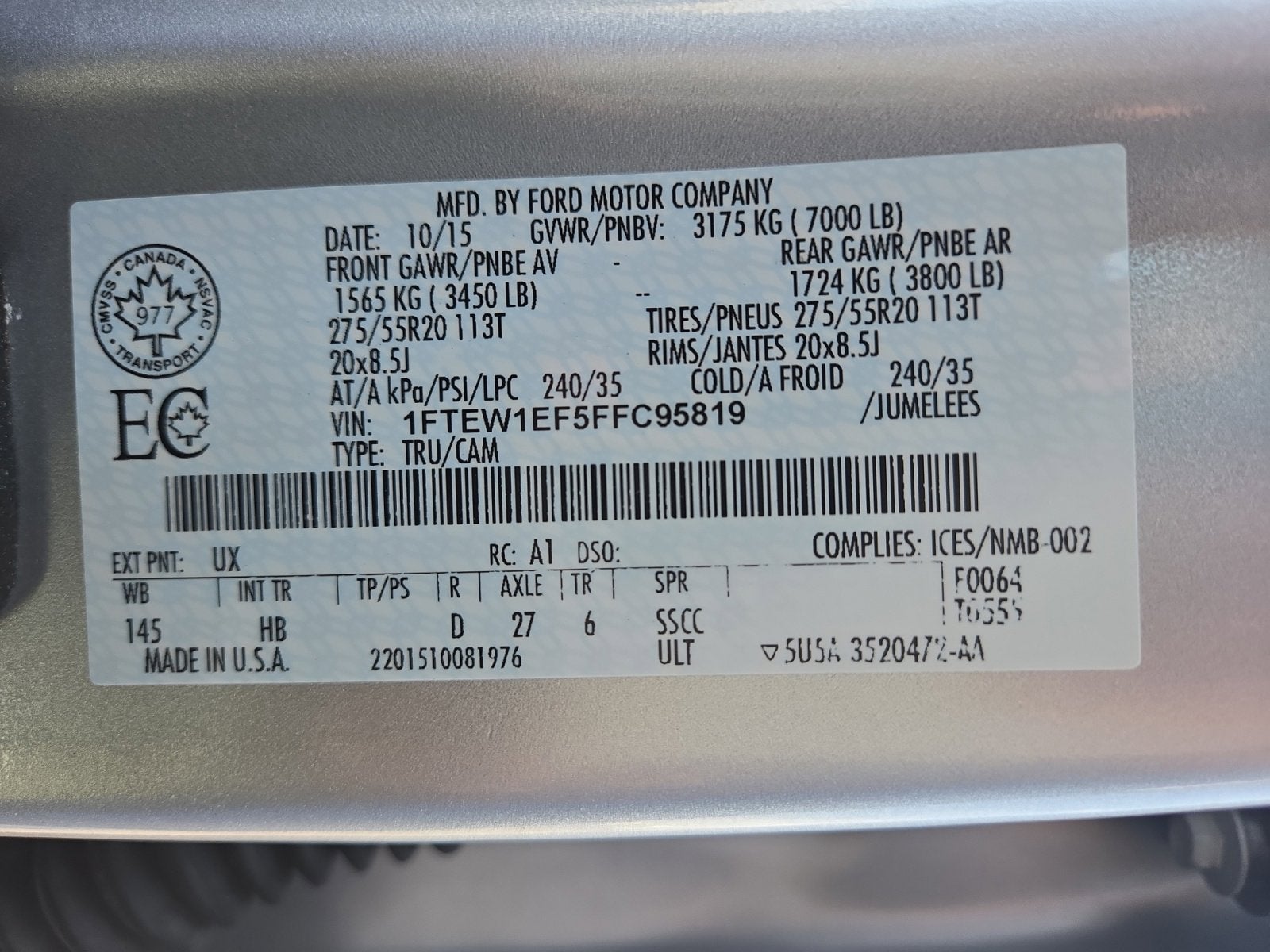 2015 Ford F-150 Base