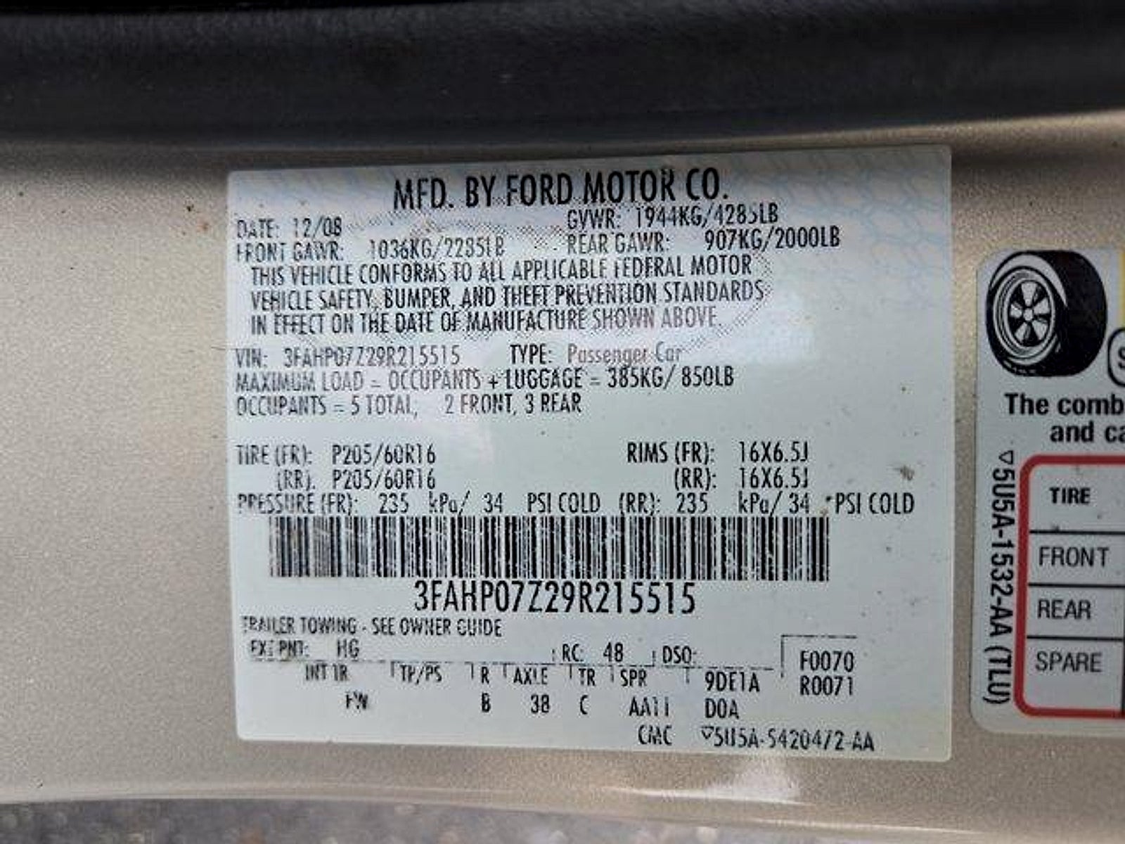 2009 Ford Fusion SE
