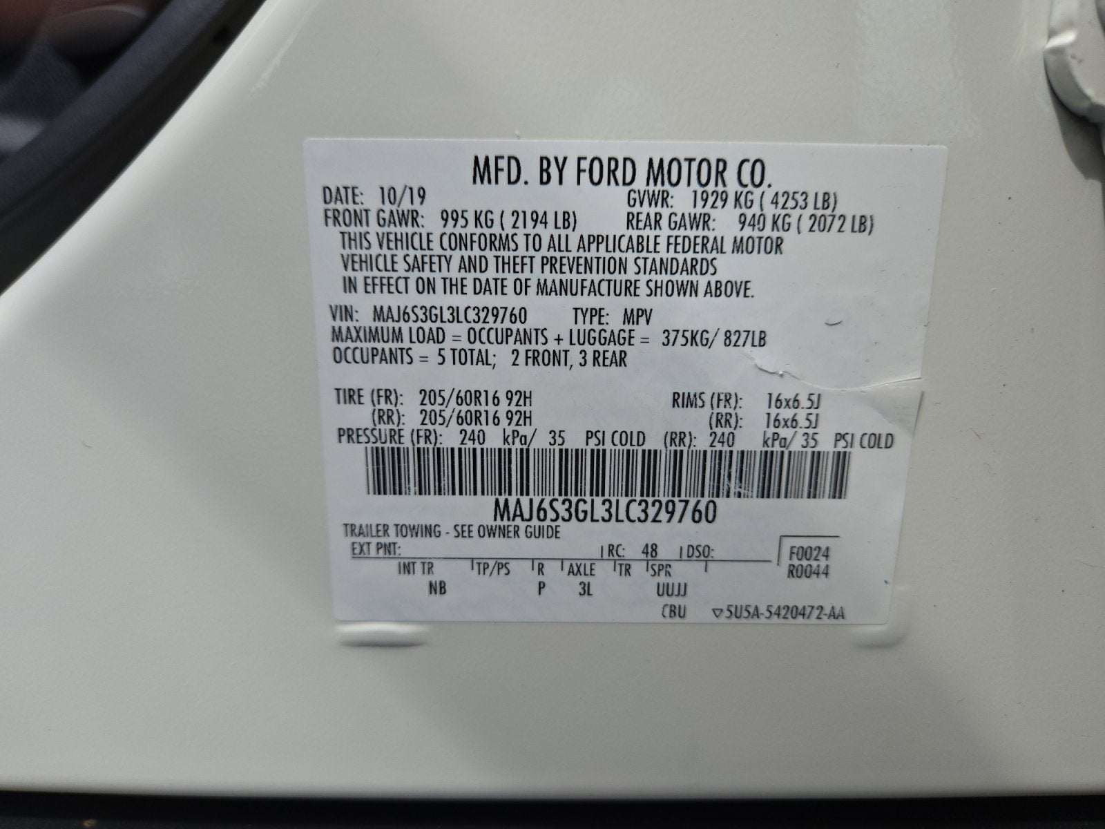 2020 Ford EcoSport SE