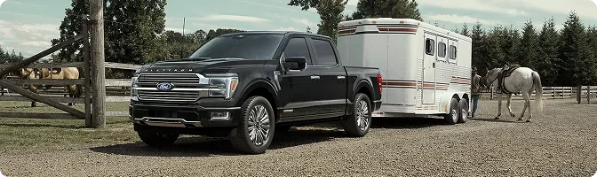 Ford F-150 with the 3.5L PowerBoost hybrid towing a trailer