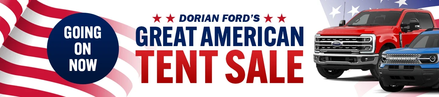 Dorian Ford's Great American Tent Sale Banner